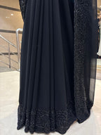 Midnight Elegance Black Saree in Premium Georgette