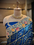 Royal Teal Silk Bandhani Saree