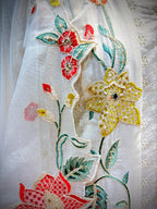 Off White Elegance: Embroidered & Cutwork Suit