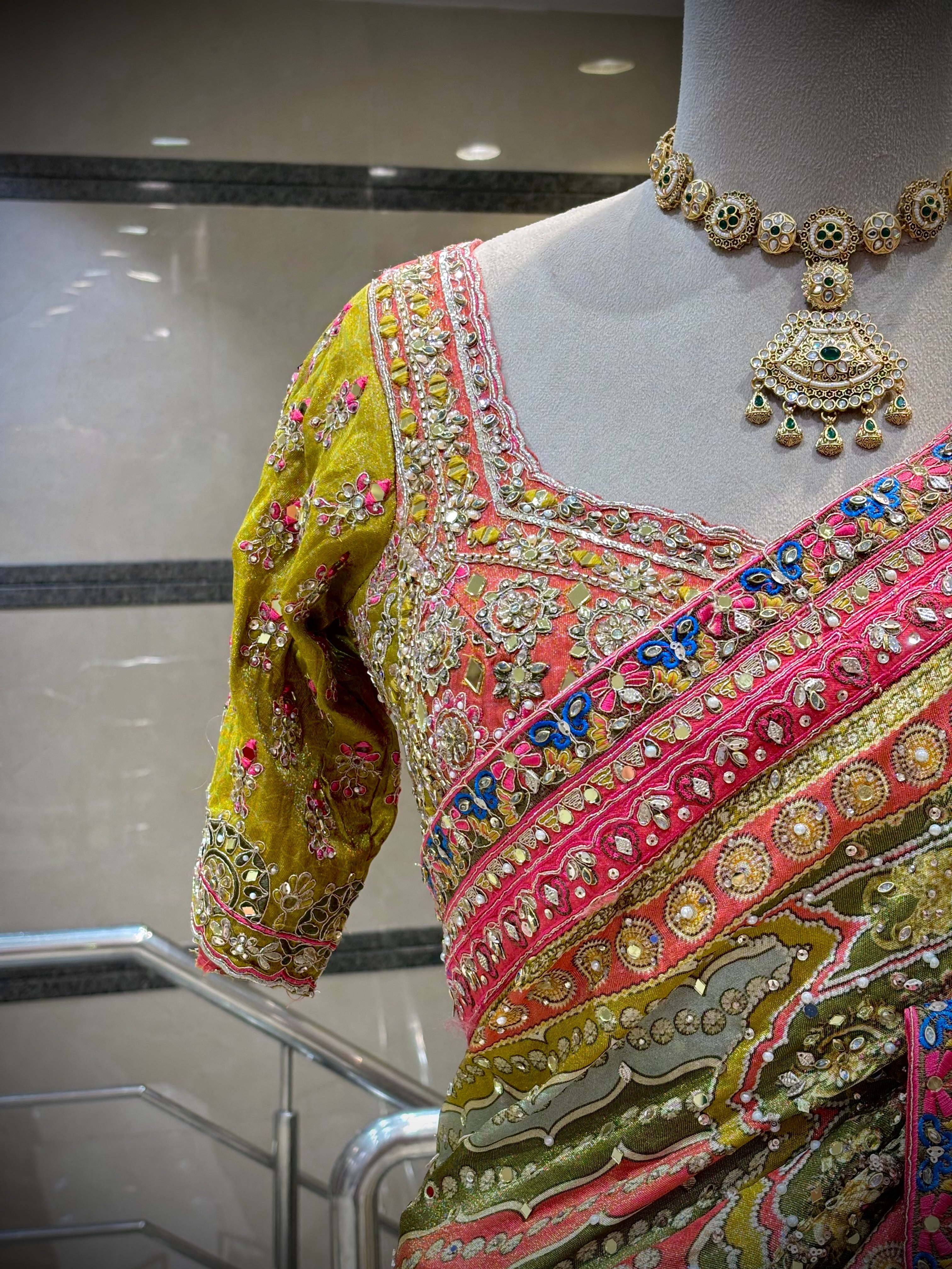 Multi Hued Embellished Saree