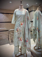 Pastel Sage Botanical Kurta Set