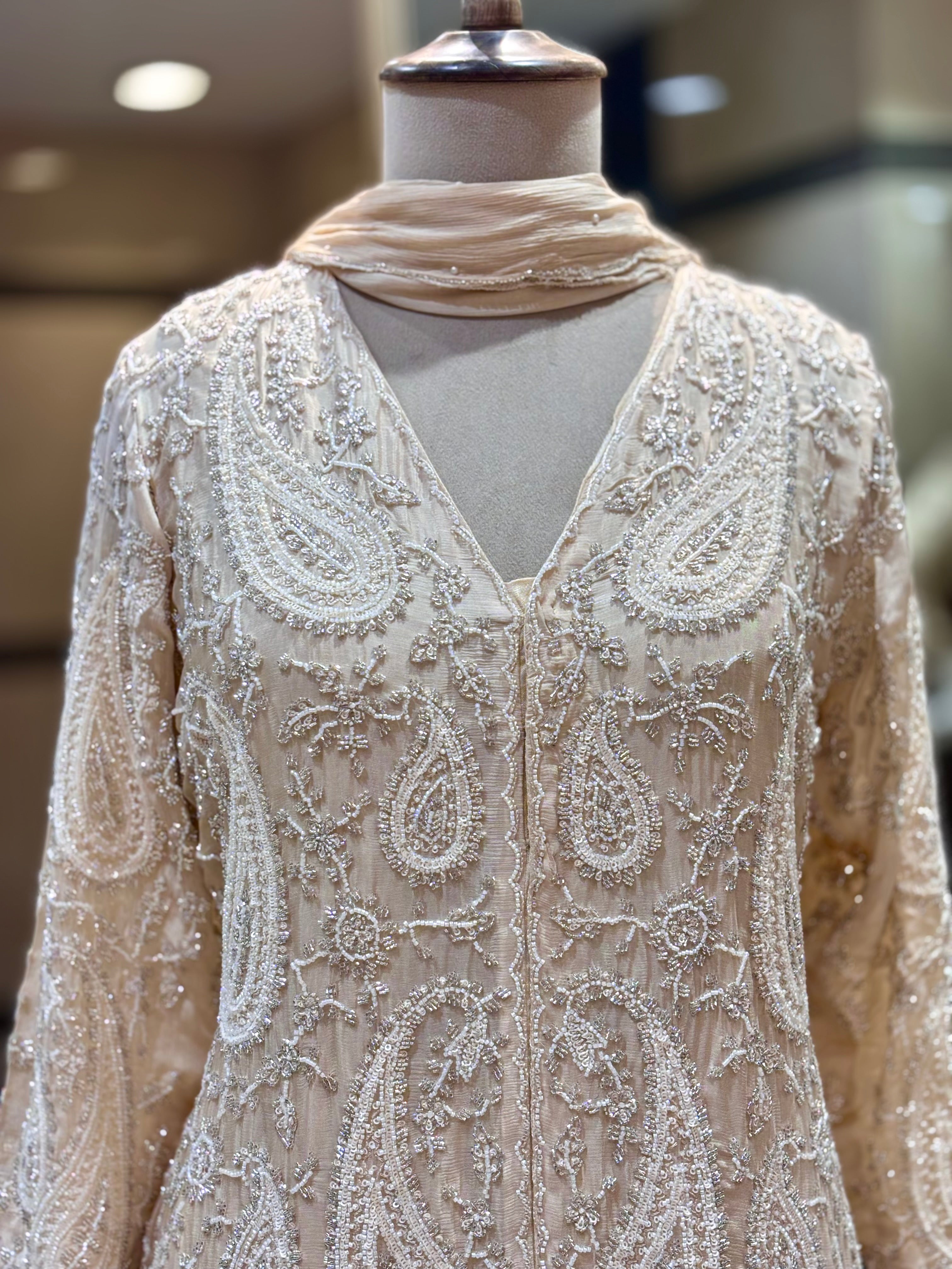 Ivory Embellished Sharara Set