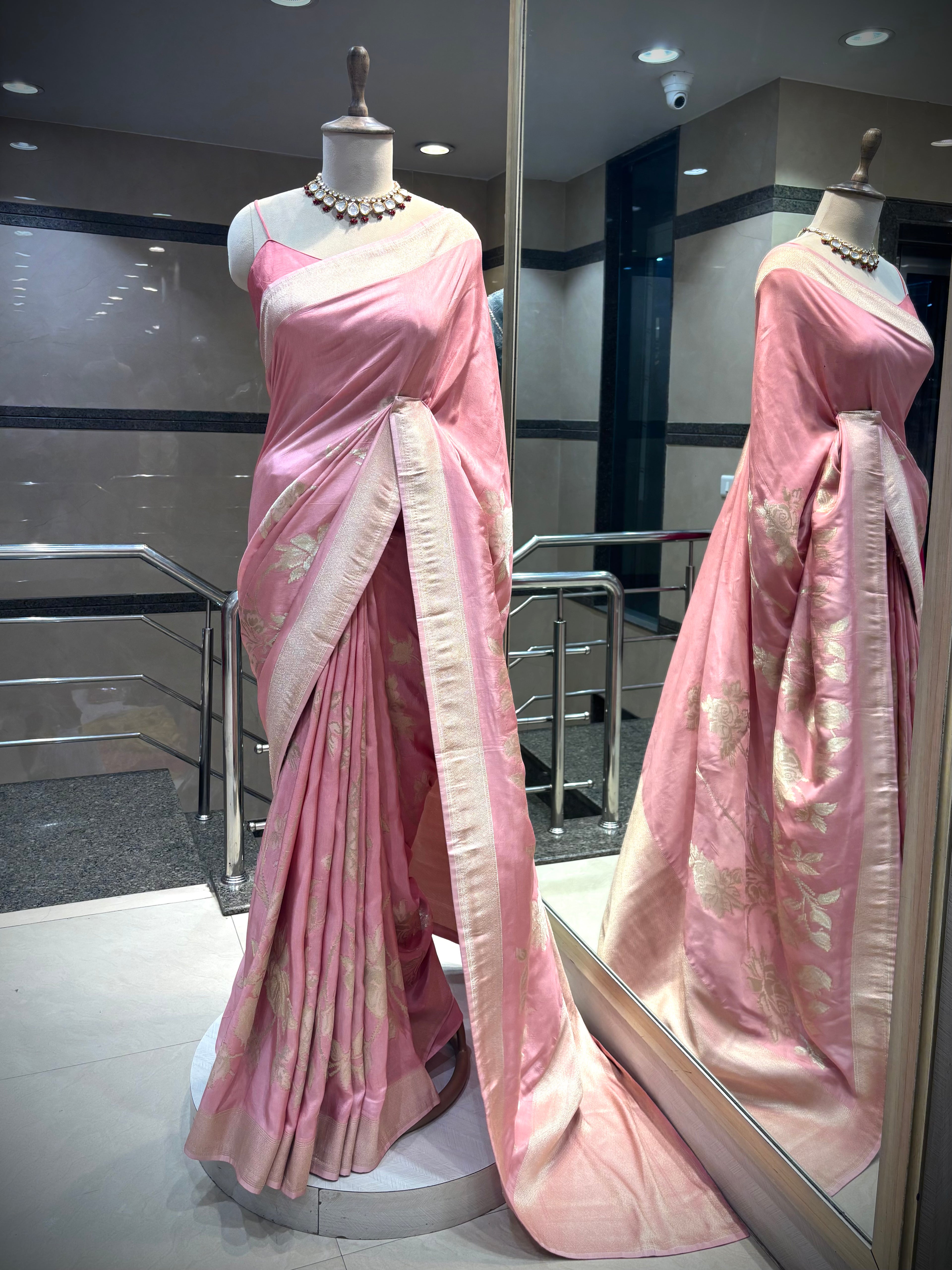 Blush Pink Silk Katan Saree