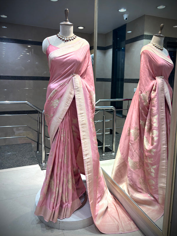 Blush Pink Silk Katan Saree