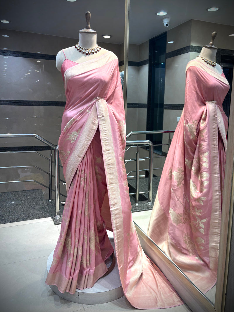 Blush Pink Silk Katan Saree
