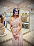 Champagne Blush Ready to Drape Saree