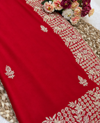 Surkh Embroidered Saree