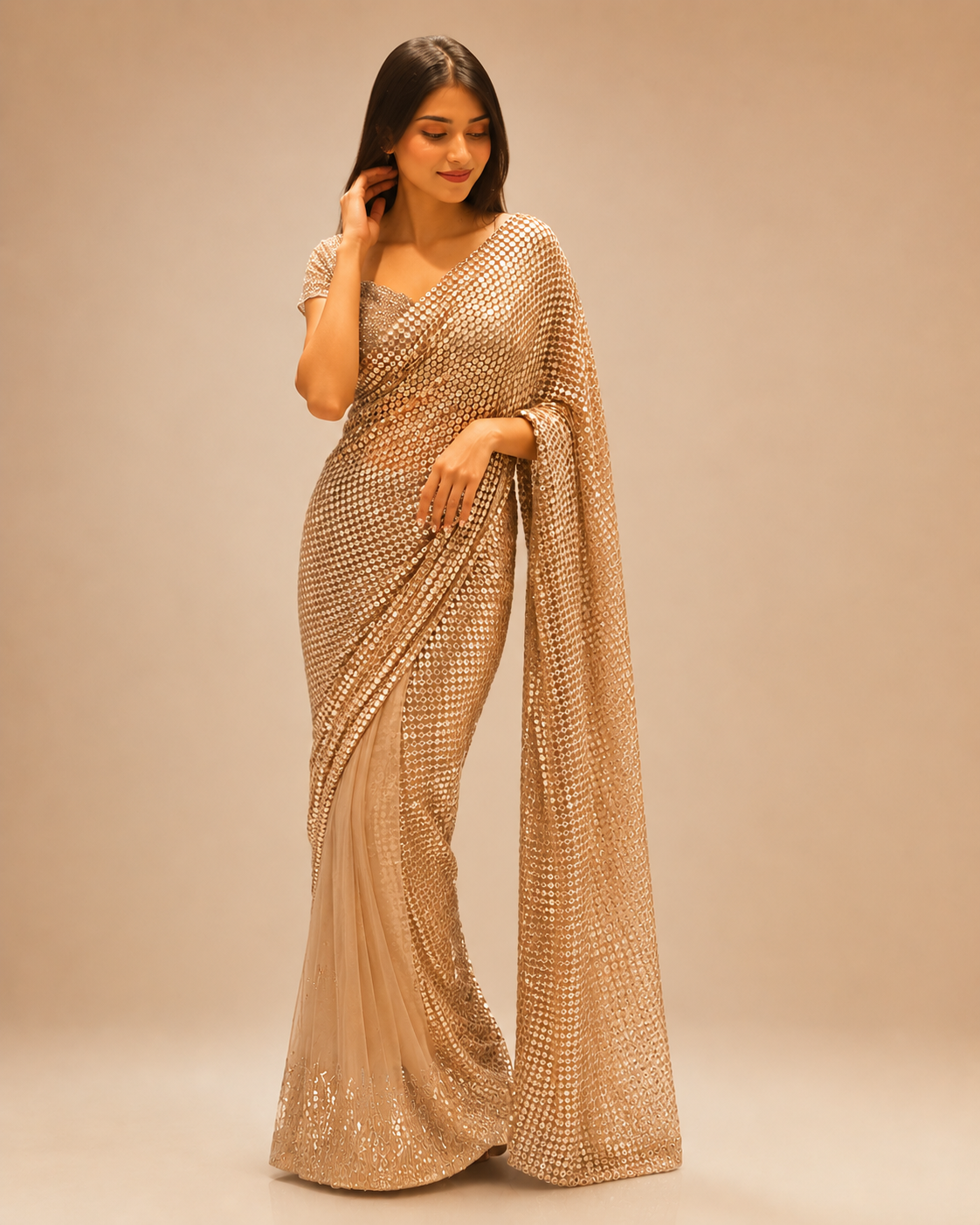 The Champagne Gold Saree