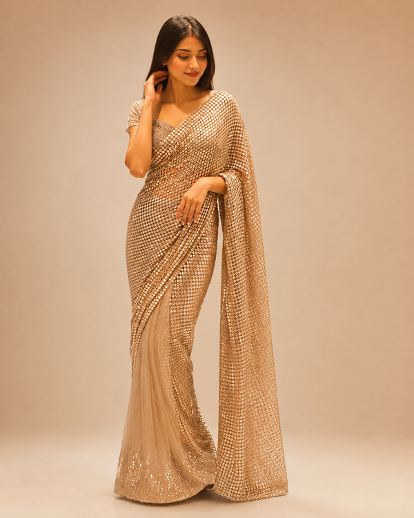 The Champagne Gold Saree