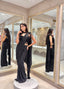 Midnight Black Embellished Pre-Draped Saree