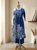 Deep Indigo Heritage Suite with Scalloped Lace