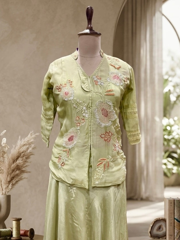 Flora Noir Peplum Suite