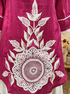 Magenta Medallion Dhoti Suite