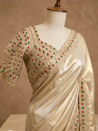 Champagne Gold Hand-Embellished Saree