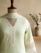 Mint Green Cutwork Lace Kurta Set