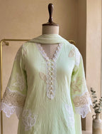 Mint Green Cutwork Lace Kurta Set