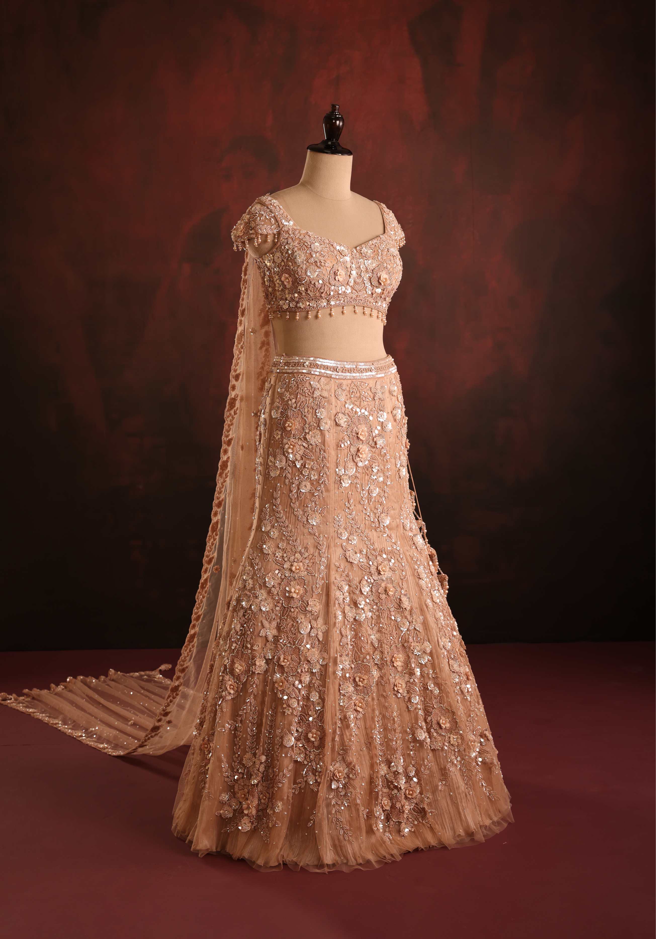 Rose Gold Flora Lehenga Set
