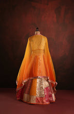 Yellow Heritage Patchwork Lehenga