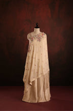 Champagne Floral Asymmetric Kaftan Set