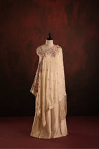 Champagne Floral Asymmetric Kaftan Set