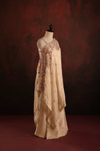 Champagne Floral Asymmetric Kaftan Set