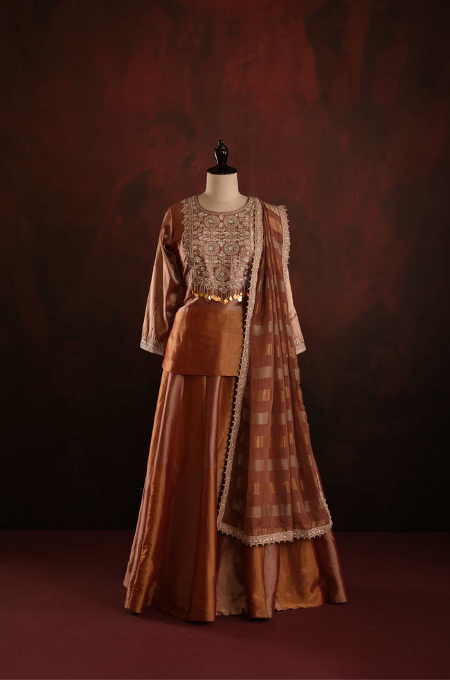 Copper Rust Lehenga Set Hover Image