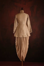 Champagne Gold Peplum Dhoti Set