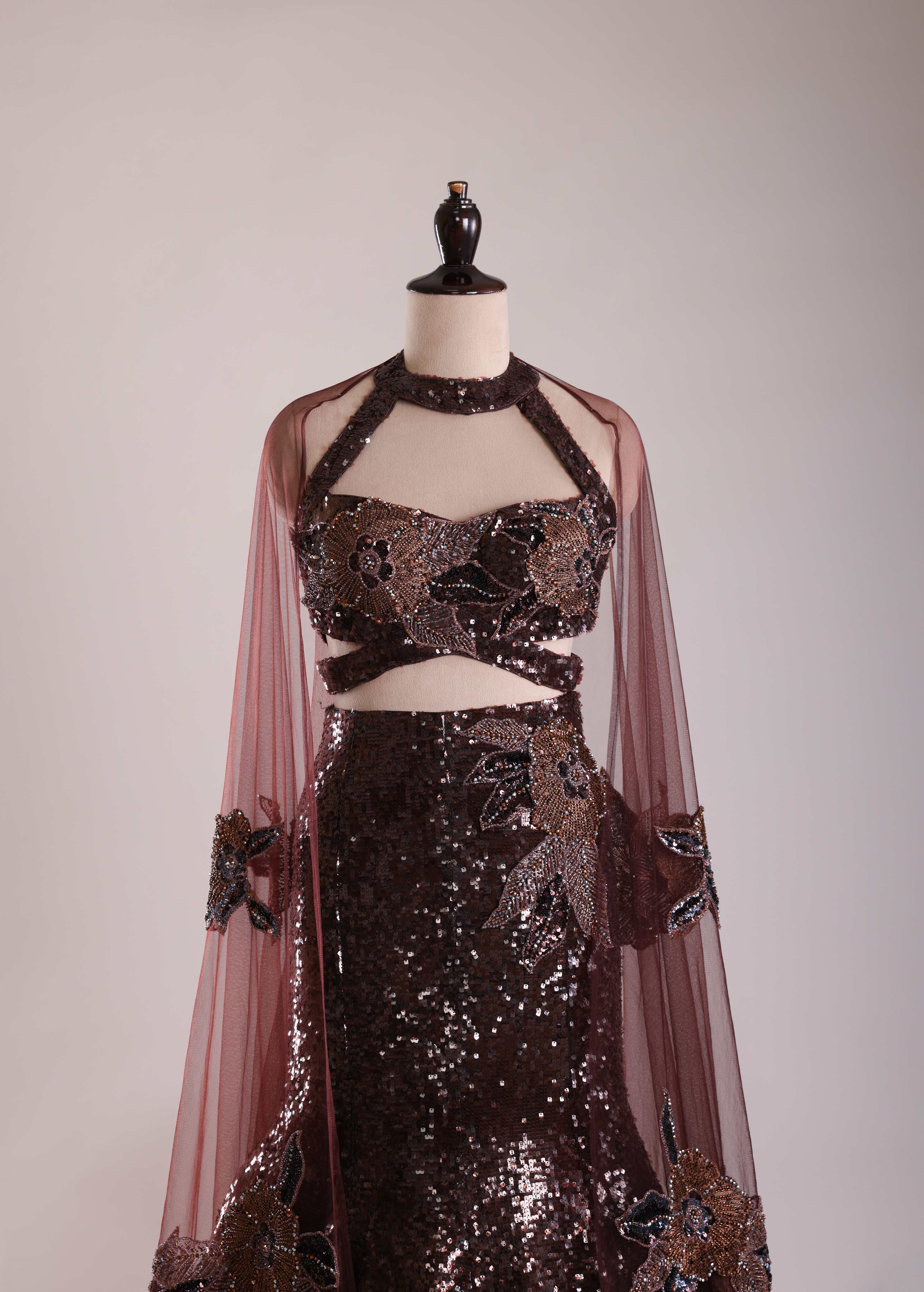 Midnight Sequin Mermaid Lehenga