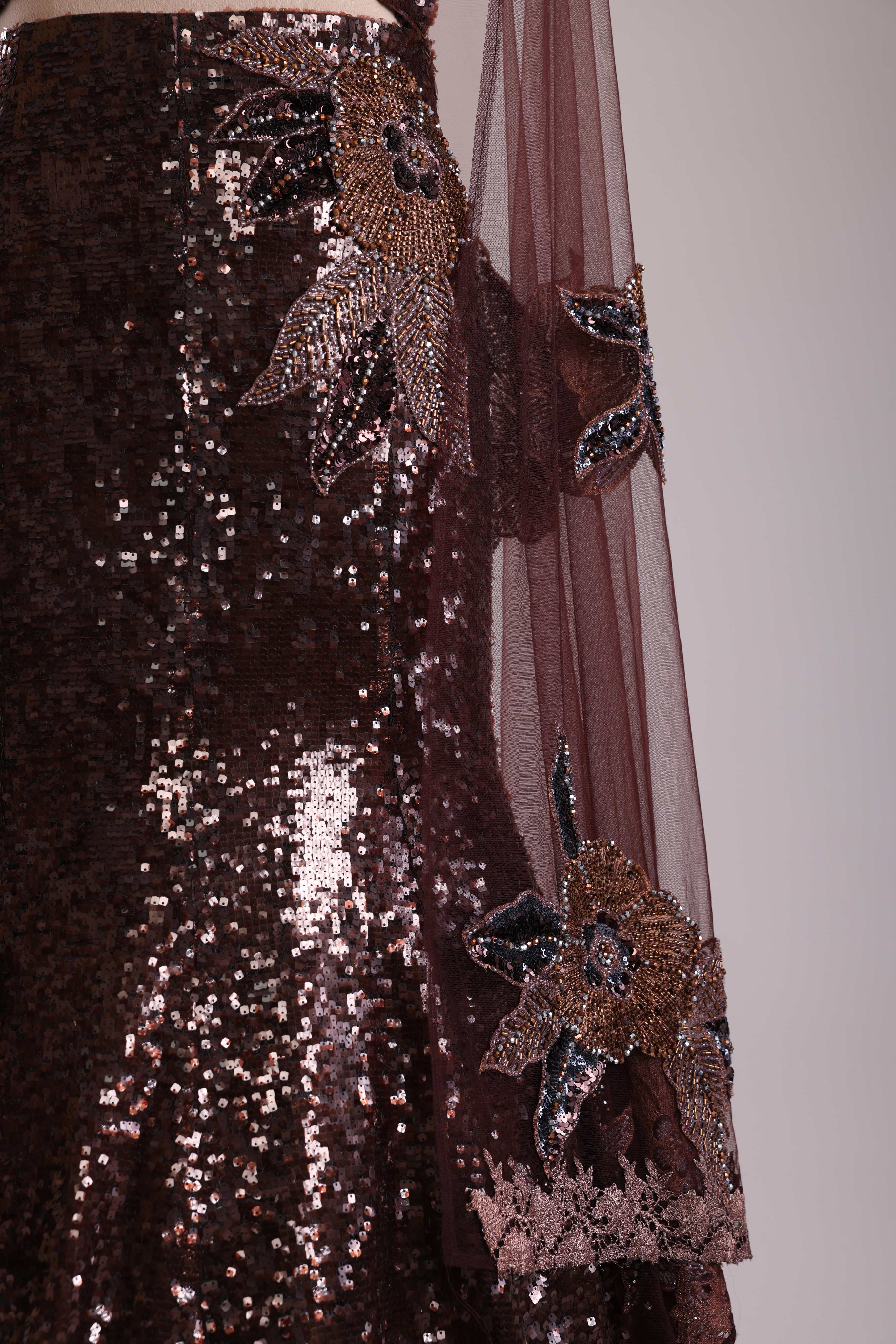 Midnight Sequin Mermaid Lehenga