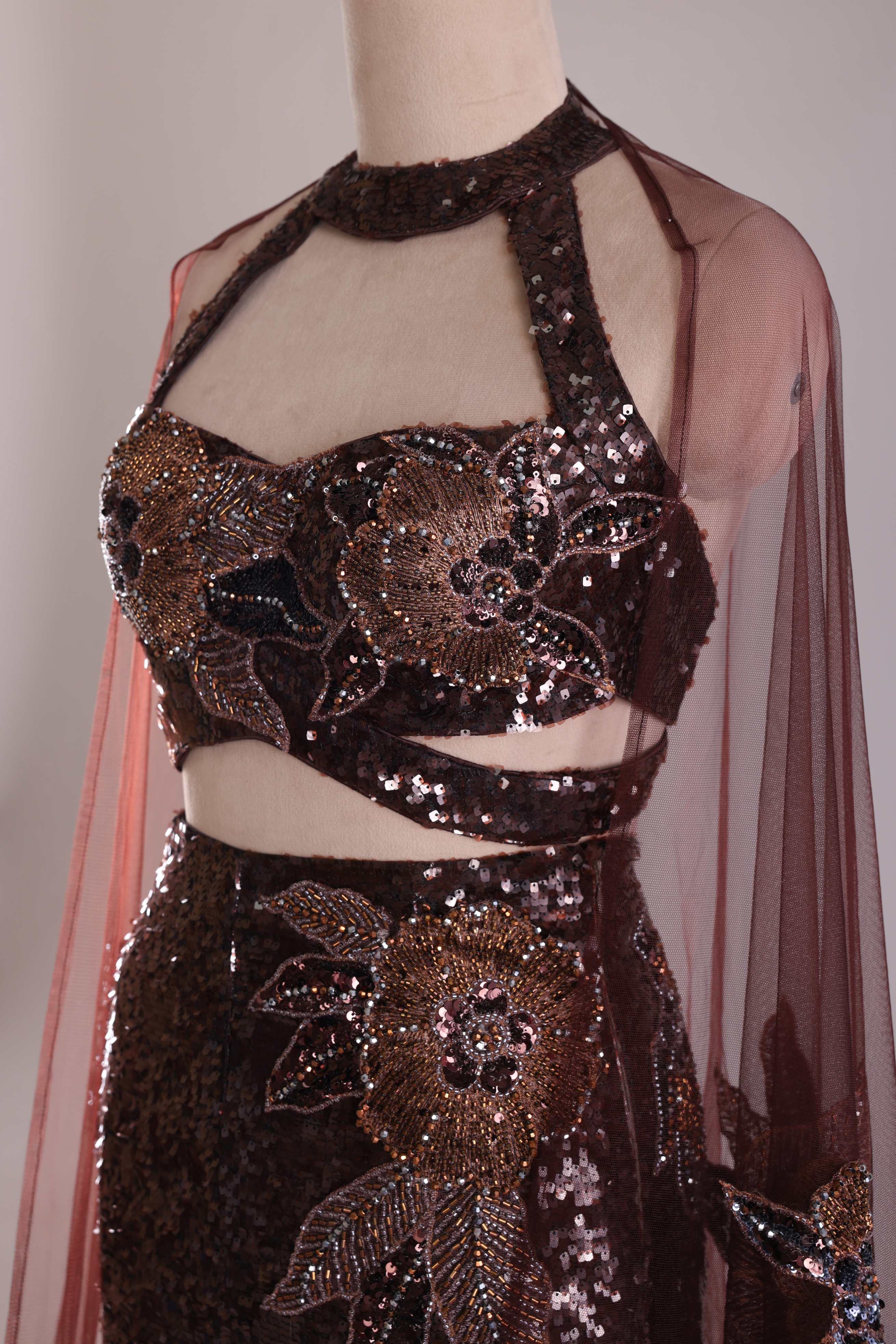 Midnight Sequin Mermaid Lehenga