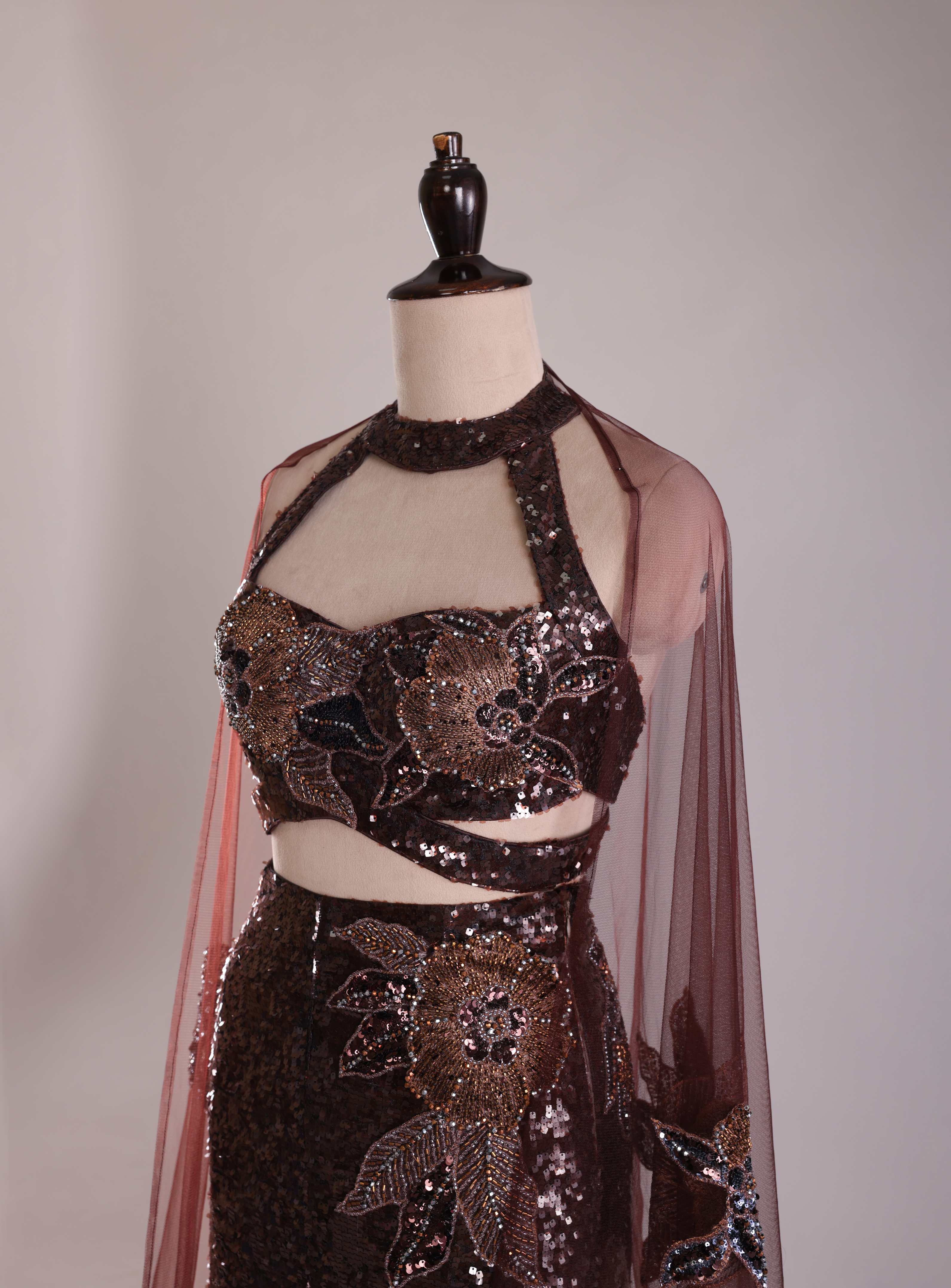 Midnight Sequin Mermaid Lehenga