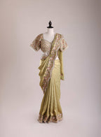 Olive Blossom Saree Set