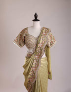 Olive Blossom Saree Set