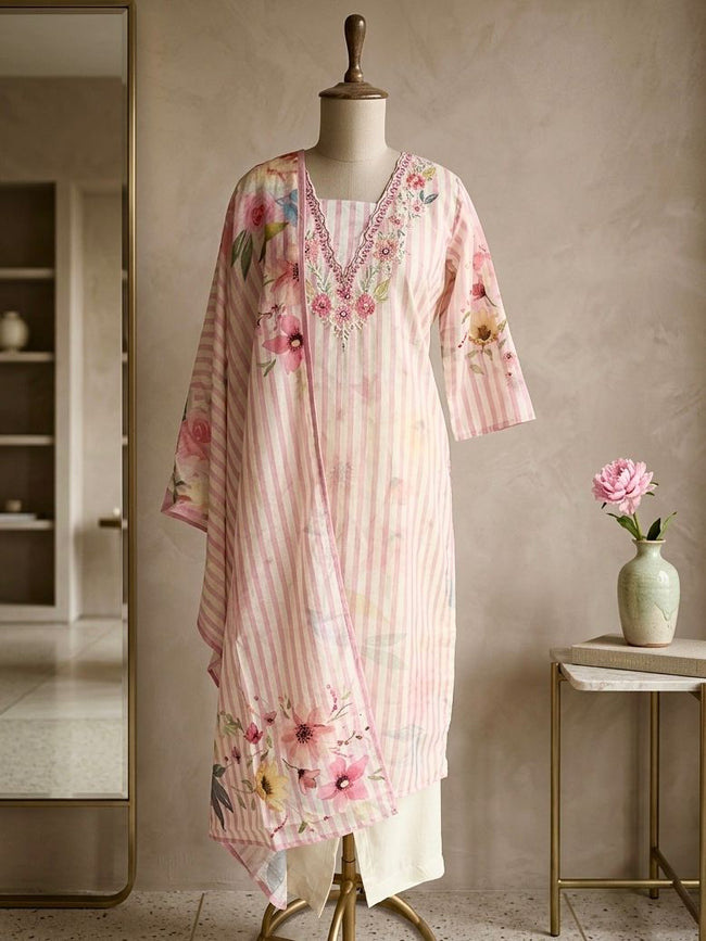 Blush Candy-Stripe Floral Suite Hover Image