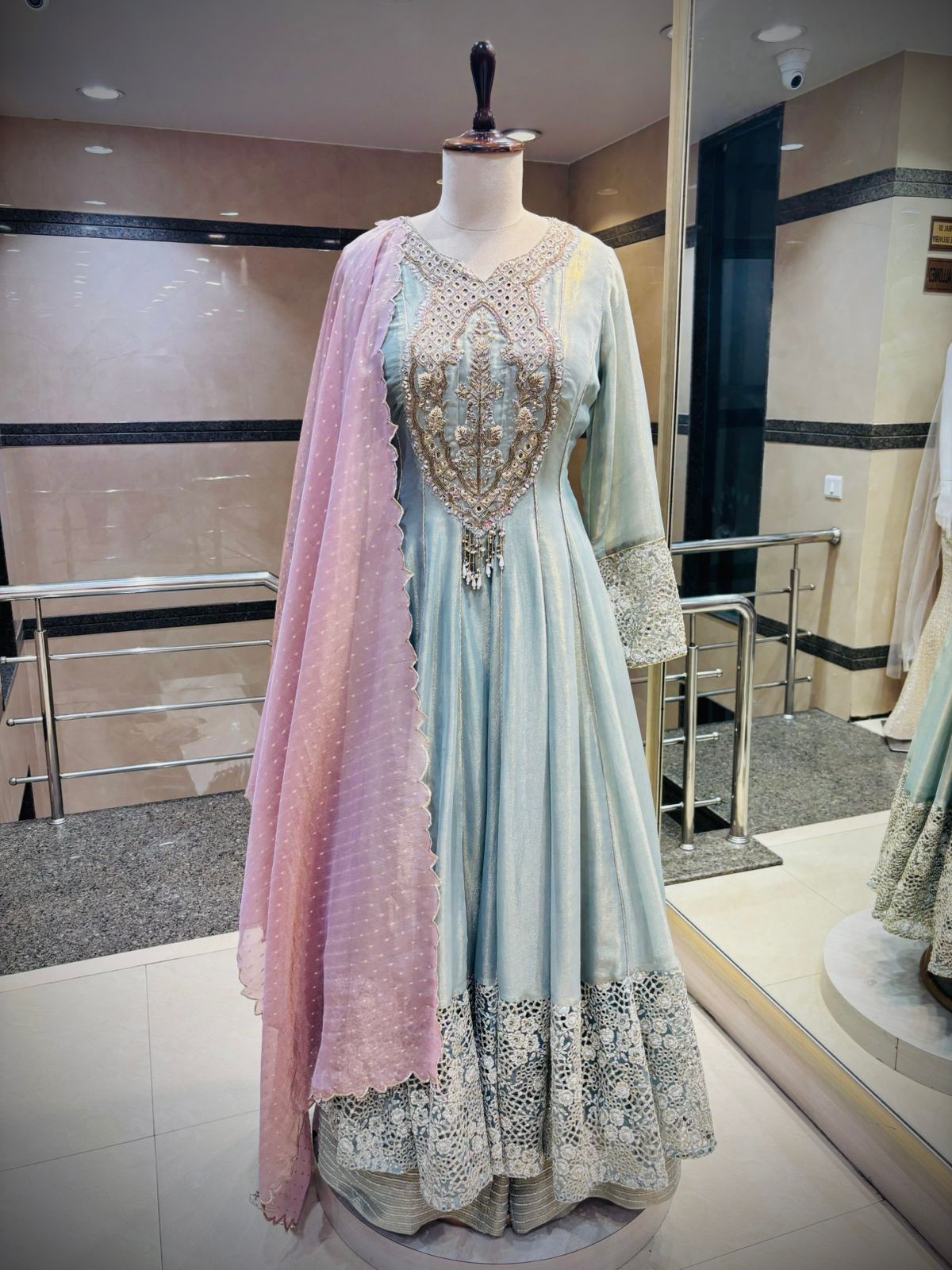 The Celestial Aura Anarkali Ensemble
