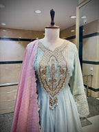 The Celestial Aura Anarkali Ensemble