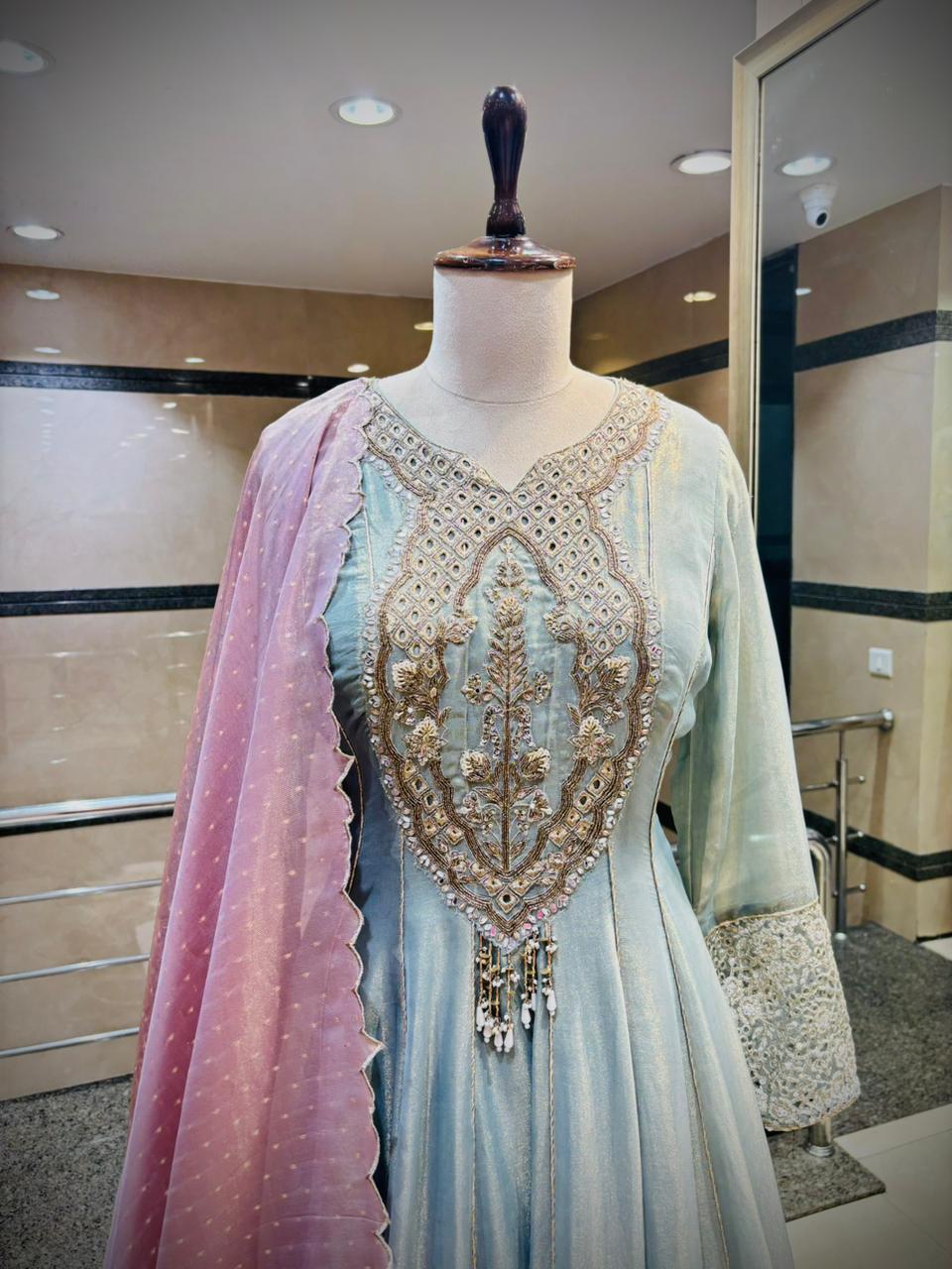 The Celestial Aura Anarkali Ensemble