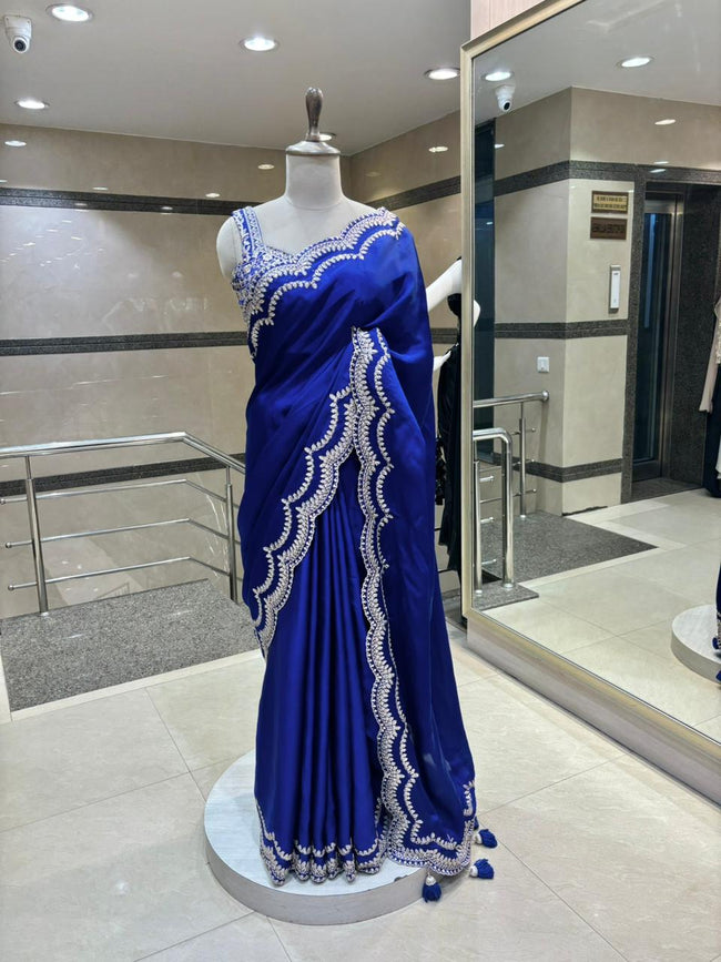 The Royal Azure Cut Dana Saree Hover Image