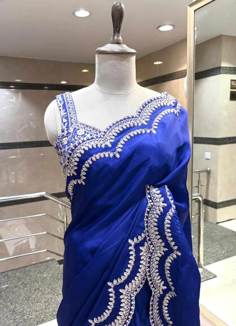 The Royal Azure Cut Dana Saree