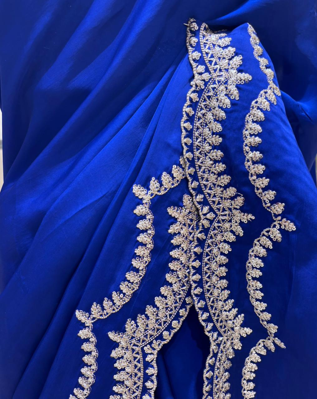 The Royal Azure Cut Dana Saree