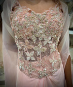 Blush Ombre Floral Corset Drape Set