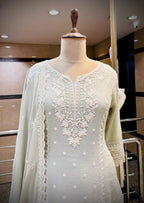 Sage Elegance Embroidered Kurta Set