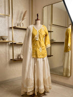 Sun-Kissed Petals White & Yellow Kurta Set