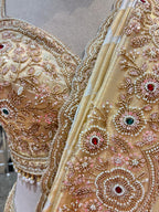 Ivory & Cream Floral Embellished Saree