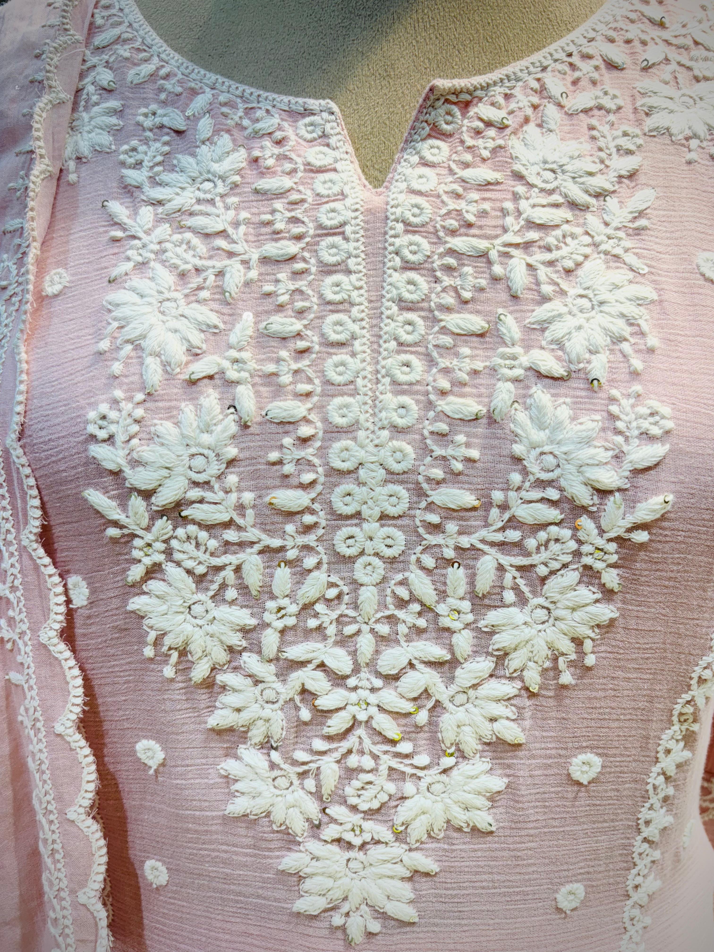 Blush Serenity Embroidered Kurta Set