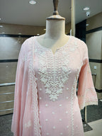 Blush Serenity Embroidered Kurta Set