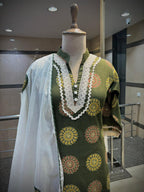 Olive Mandala Printed Kurta Set