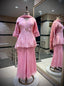 Soft Rose Pink Embroidered Peplum Kurta Set