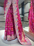Rani Pink Bandhani Artistry Saree