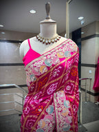 Rani Pink Bandhani Artistry Saree